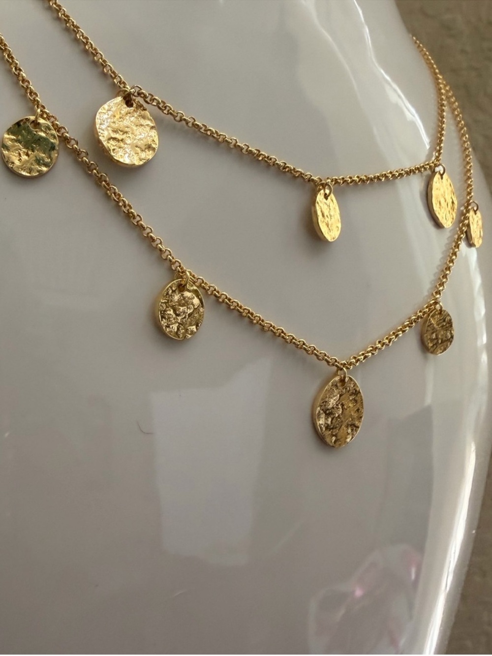 Gorjana Hammered Gold Multi-Layer Disc Necklace